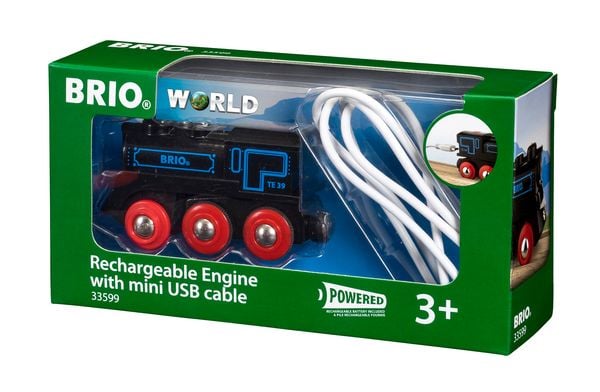 Produktbild: BRIO World - Schwarze Akku-Lok mit Mini-USB