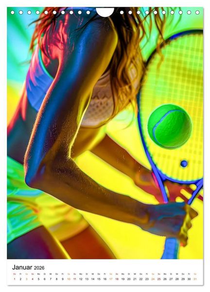 Produktbild: Tennis kreativ (Wandkalender 2026 DIN A4 hoch), CALVENDO Monatskalender