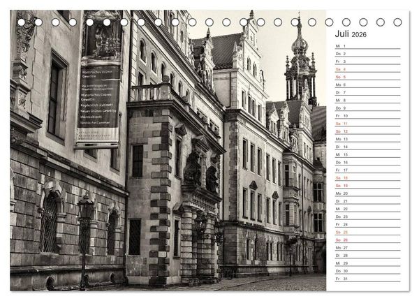 Produktbild: Dresden Schwarz-Wei&szlig; (Tischkalender 2026 DIN A5 quer), CALVENDO Monatskalender