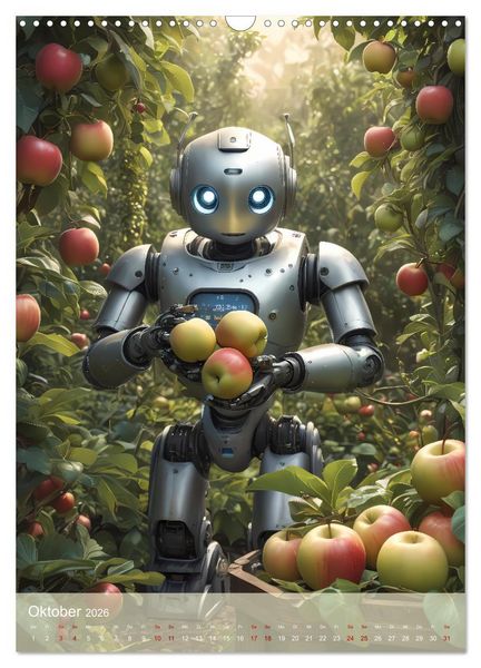 Produktbild: Roboter im Garten - Kleine Helfer (Wandkalender 2026 DIN A3 hoch), CALVENDO Monatskalender