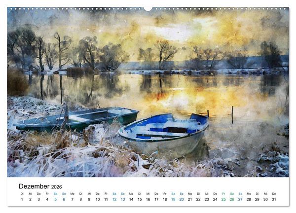 Produktbild: Havelland in Aquarell (Wandkalender 2026 DIN A2 quer), CALVENDO Monatskalender