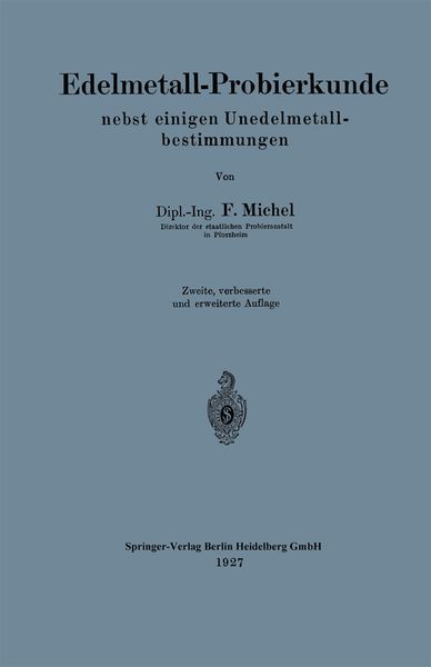 Produktbild: Edelmetall-Probierkunde nebst einigen Unedelmetallbestimmungen