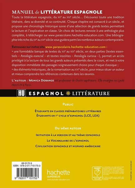 Produktbild: Manuel de litterature espagnole