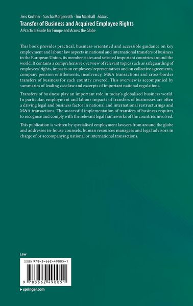 Produktbild: Transfer of Business and Acquired Employee Rights