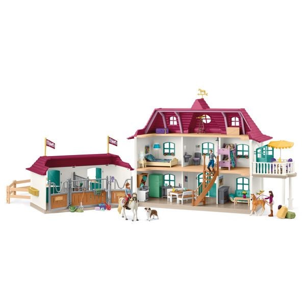 Produktbild: Schleich 42706 - Horse Club, Lakeside Wohnhaus mit Stall, 179 Teile, Spielset