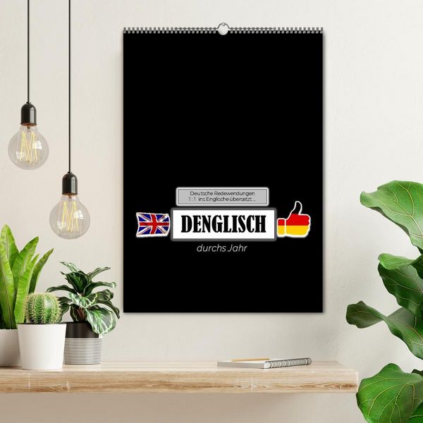 Produktbild: DENGLISCH durchs Jahr (Wandkalender 2026 DIN A2 hoch), CALVENDO Monatskalender