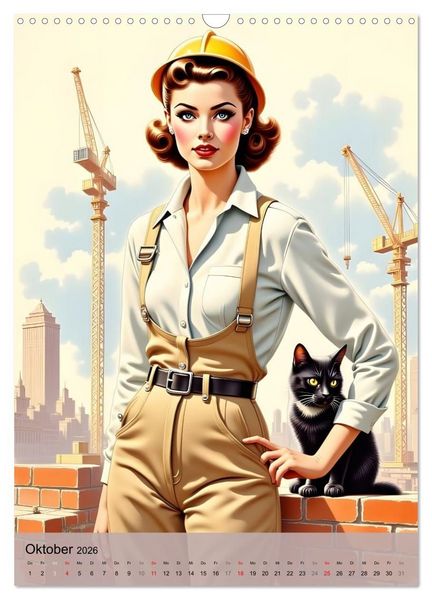 Produktbild: Fr&auml;ulein Fantasie und die schwarze Katze (Wandkalender 2026 DIN A3 hoch), CALVENDO Monatskalender
