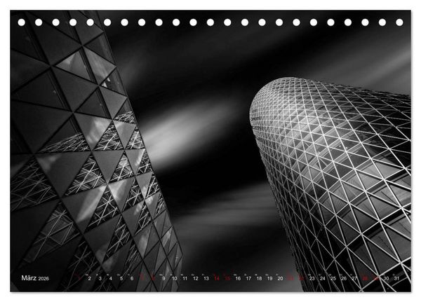 Produktbild: Monochrome Architektur (Tischkalender 2026 DIN A5 quer), CALVENDO Monatskalender