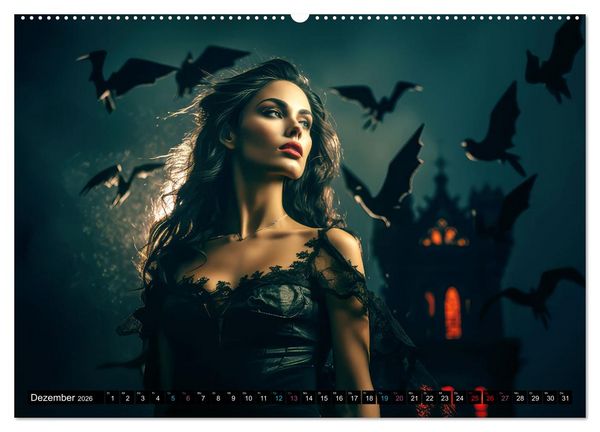 Produktbild: Vampire Nachtkreaturen (hochwertiger Premium Wandkalender 2026 DIN A2 quer), Kunstdruck in Hochglanz