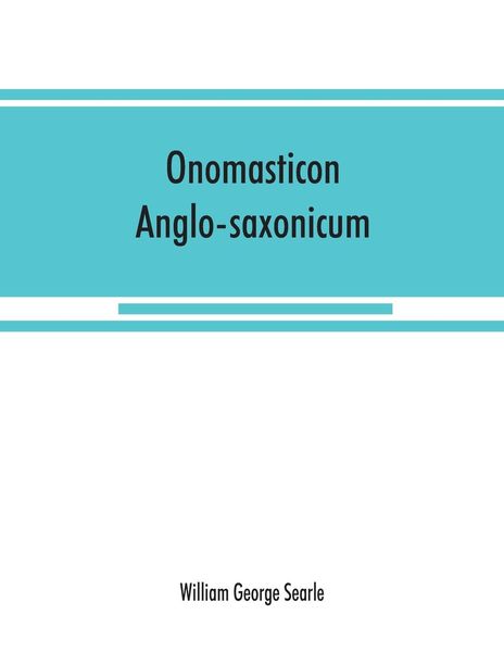 Produktbild: Onomasticon anglo-saxonicum