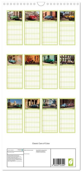 Produktbild: Familienplaner 2026 - Classic Cars of Cuba mit 5 Spalten (Wandkalender, 21 x 45 cm) CALVENDO