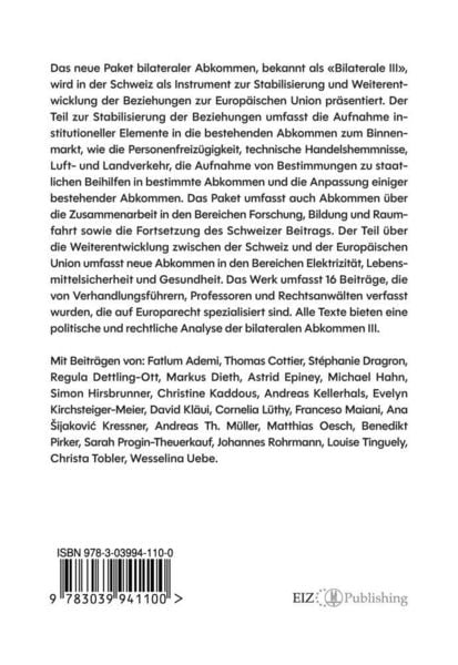 Produktbild: Bilaterale Abkommen III Schweiz-EU