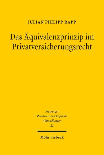 Produktbild: Das &Auml;quivalenzprinzip im Privatversicherungsrecht