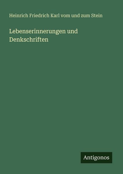Produktbild: Lebenserinnerungen und Denkschriften