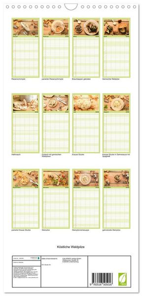 Produktbild: Familienplaner 2026 - K&ouml;stliche Waldpilze mit 5 Spalten (Wandkalender, 21 x 45 cm) CALVENDO