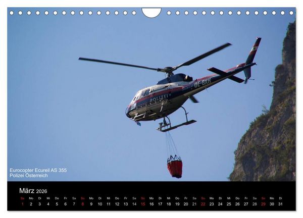 Produktbild: Hubschrauber im Einsatz (Wandkalender 2026 DIN A4 quer), CALVENDO Monatskalender