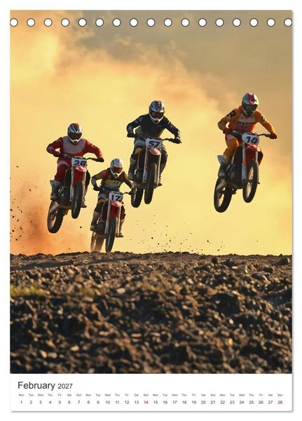 Produktbild: Throttle and thrills - High percentage motocross moments (Desk Calendar 2027 DIN A5 portrait), CALVENDO 12 Month DeskCalendar