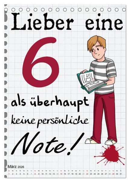 Produktbild: Sch&uuml;ler-Spr&uuml;che (Tischkalender 2026 DIN A5 hoch), CALVENDO Monatskalender