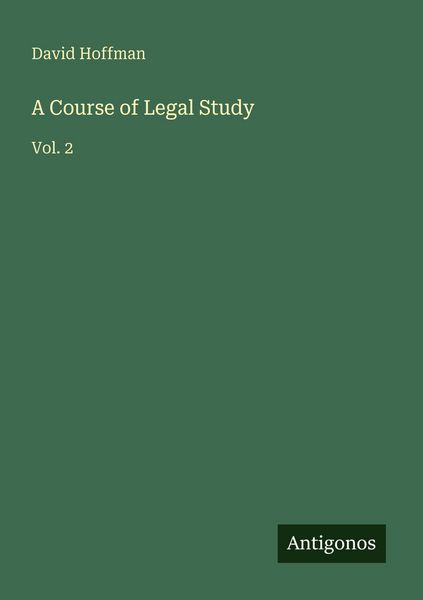 Produktbild: A Course of Legal Study
