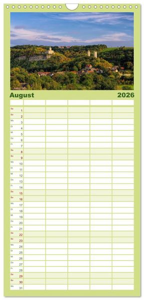 Produktbild: Familienplaner 2026 - Saale-Unstrut - Region aus Wein und Stein mit 5 Spalten (Wandkalender, 21 x 45 cm) CALVENDO
