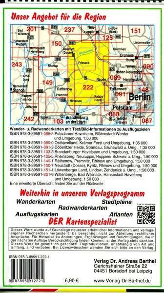 Produktbild: Radwander- und Wanderkarte Havell&auml;ndisches Luch, Nauen, Fehrbellin, Friesack, Ribbeck und Umgebung
