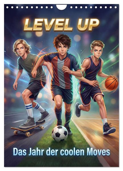 Produktbild: Level Up - Das Jahr der coolen Moves (Wandkalender 2027 DIN A4 hoch), CALVENDO Monatskalender