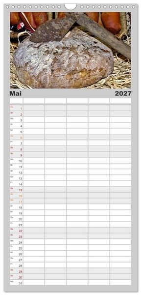 Produktbild: Familienplaner 2027 - Mein Brotkalender mit 5 Spalten (Wandkalender, 21 x 45 cm) CALVENDO