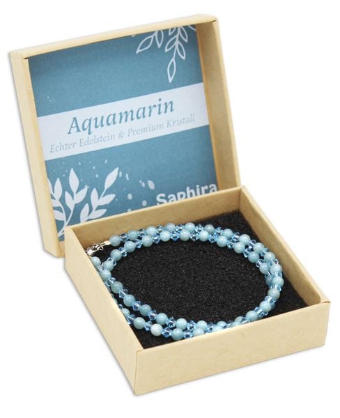 Produktbild: Aquamarin Saphira Edelsteinkette