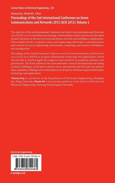 Produktbild: Proceedings of the 2nd International Conference on Green Communications and Networks 2012 (GCN 2012): Volume 2
