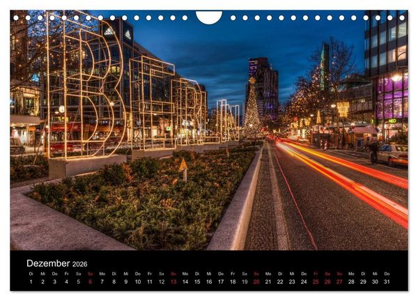 Produktbild: Berlin City bei Nacht (Wandkalender 2026 DIN A4 quer), CALVENDO Monatskalender