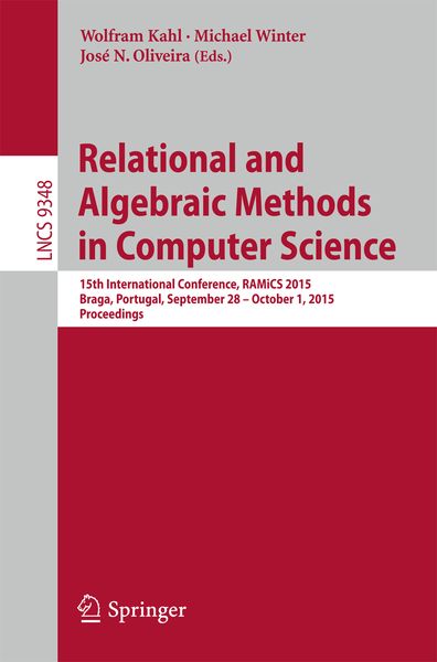 Produktbild: Relational and Algebraic Methods in Computer Science