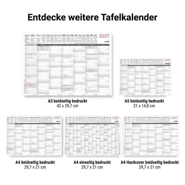 Produktbild: Tafelkalender A4 Hardcover beidseitig 2027