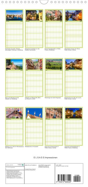 Produktbild: Familienplaner E L S A S S Impressionen (Wandkalender 2022 , 21 cm x 45 cm, hoch)