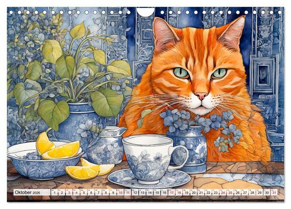 Produktbild: Katzenzauber - Katzenkalender mit stimmungsvollen Bildern (Wandkalender 2026 DIN A4 quer), CALVENDO Monatskalender