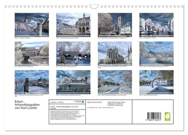 Produktbild: Erfurt - Infrarotfotografien von Kurt Lochte (Wandkalender 2026 DIN A3 quer), CALVENDO Monatskalender