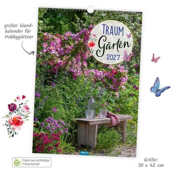 Produktbild: TR&Ouml;TSCH - Gro&szlig;bildkalender Traumg&auml;rten 2027