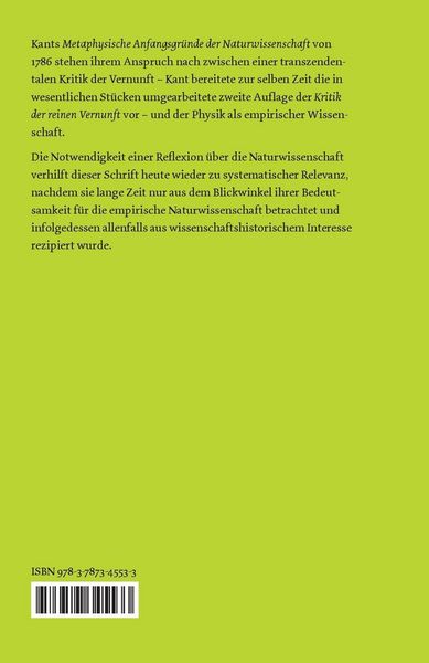 Produktbild: Metaphysische Anfangsgr&uuml;nde der Naturwissenschaft
