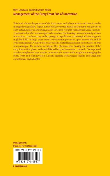 Produktbild: Management of the Fuzzy Front End of Innovation