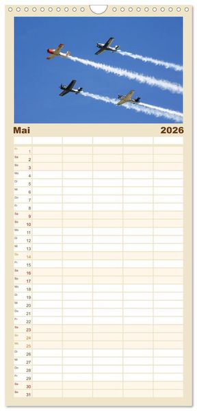 Produktbild: Familienplaner 2026 - Klassiker der L&uuml;fte mit 5 Spalten (Wandkalender, 21 x 45 cm) CALVENDO