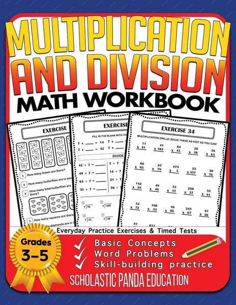 Produktbild: Multiplication and Division Math Workbook for 3rd 4th 5th Grades