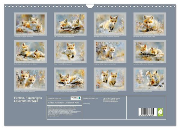 Produktbild: F&uuml;chse. Flauschiges Leuchten im Wald (Wandkalender 2027 DIN A3 quer), CALVENDO Monatskalender