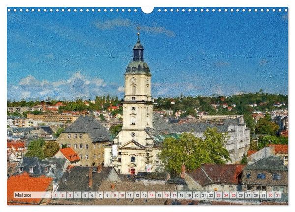 Produktbild: Gera gesehen mit Pinsel und &Ouml;l (Wandkalender 2026 DIN A3 quer), CALVENDO Monatskalender