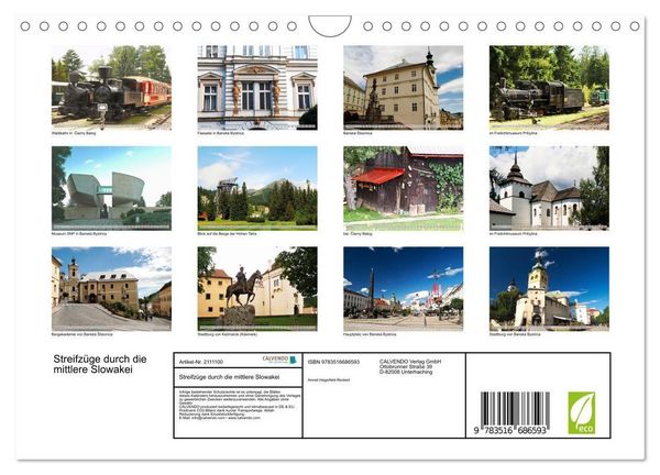 Produktbild: Streifz&uuml;ge durch die mittlere Slowakei (Wandkalender 2026 DIN A4 quer), CALVENDO Monatskalender