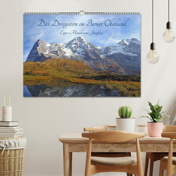 Produktbild: Das Dreigestirn im Berner Oberland. Eiger, M&ouml;nch und Jungfrau (Wandkalender 2026 DIN A2 quer), CALVENDO Monatskalender