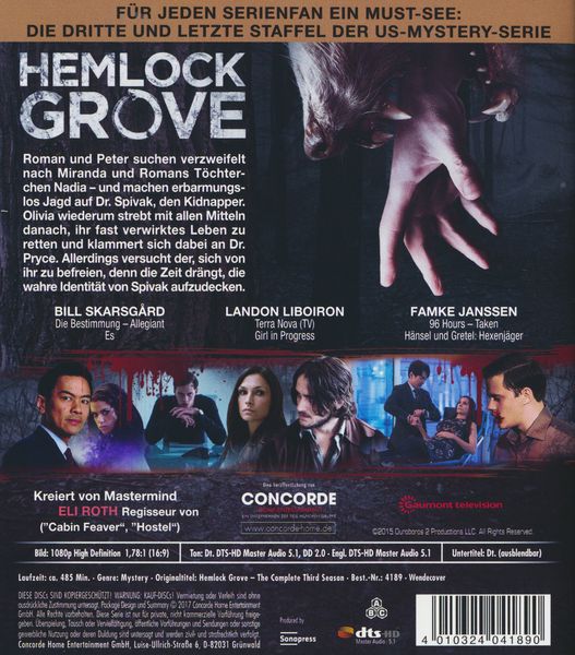 Produktbild: Hemlock Grove - Bis zum letzten Tropfen - Die komplette Staffel 3 [2 BRs]