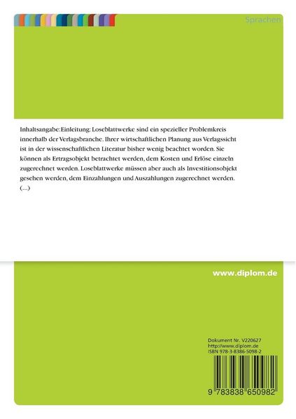 Produktbild: Planung und Controlling von Loseblattwerken
