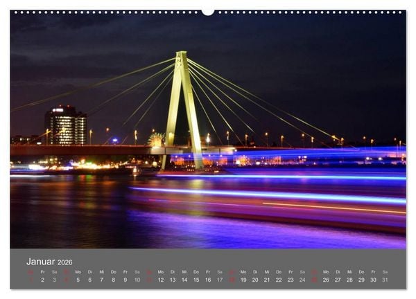 Produktbild: K&Ouml;LN BEI NACHT (Wandkalender 2026 DIN A2 quer), CALVENDO Monatskalender