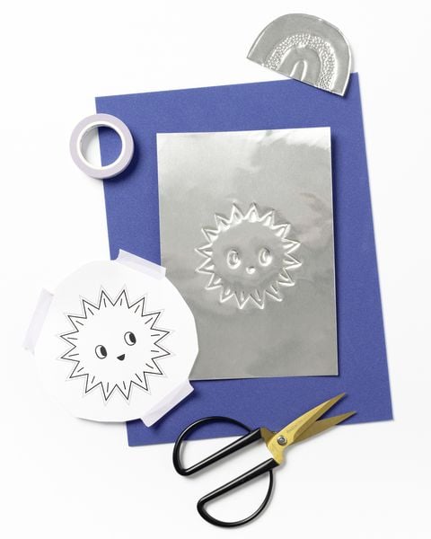 Produktbild: FOLIA Bastelartikel Pr&auml;gefolienmappe 70, 18,5x29cm, 3 Blatt, silber