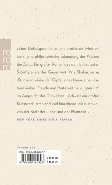 Produktbild: Ada oder Das Verlangen