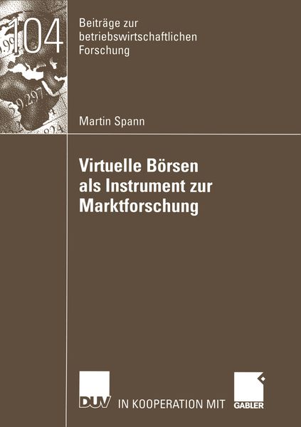 Produktbild: Virtuelle B&ouml;rsen als Instrument zur Marktforschung